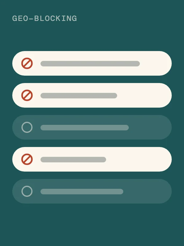 Geo-blocking for chosen regions